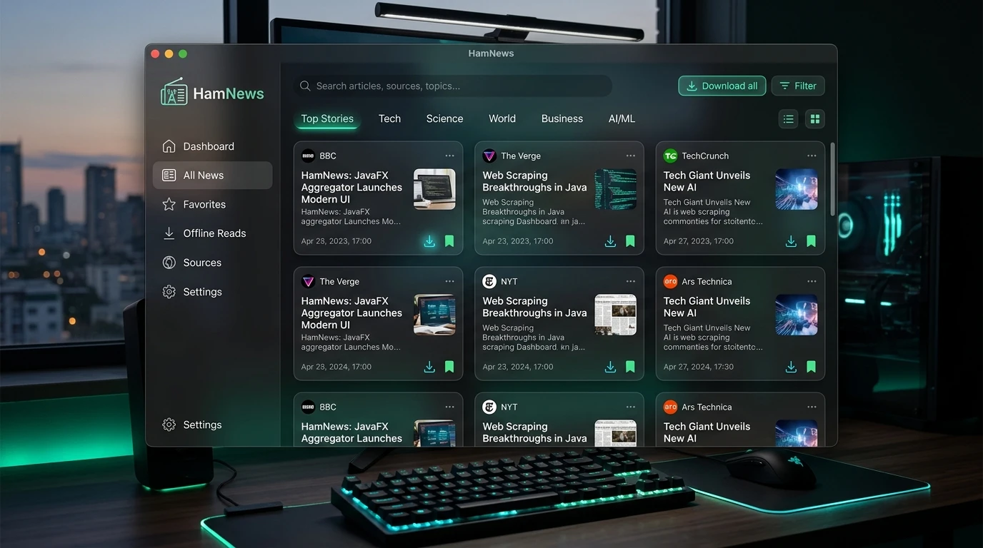 HamNews — Desktop News Aggregator
